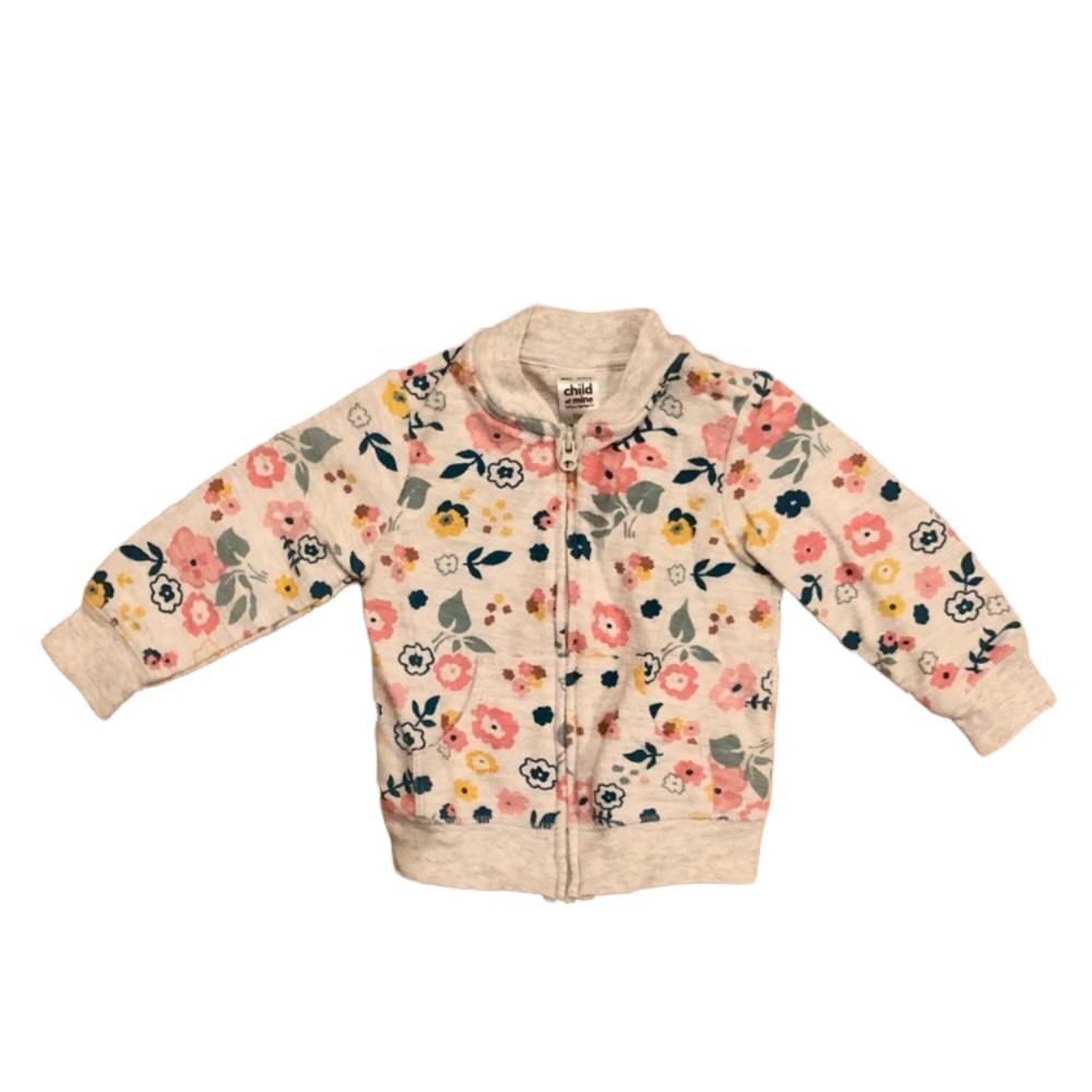 Child of Mine by Carters Lightweight Floral Zip Up Sweatshirt, 12M